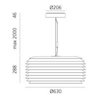 Artemide Slicing LED závesné svietidlo, IP65, Ø 63 cm