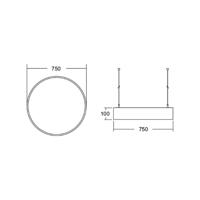 BRUMBERG Biro Circle direct Ø 75 cm, on/off, strieborná, 3000 K