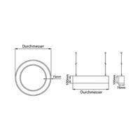 BRUMBERG Biro Circle Ring up/down Ø 75 80W on/off strieborná 840