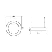 BRUMBERG Biro Circle Ring up/down Ø75 75W on/off čierna 840