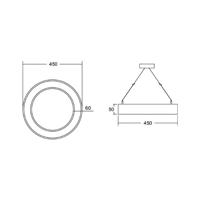 BRUMBERG Biro Circle Ring5 45cm hore/dole DALI strieborná 3000 K