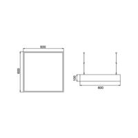 BRUMBERG LED závesné svietidlo Biro Square, on/off, biele, 3 000K