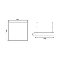 BRUMBERG LED závesné svietidlo Biro Square, on/off, biele, 4 000K