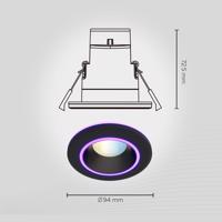 Calex Smart Halo vstavané downlight CCT RGB čierna