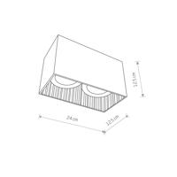 Downlight Groove, hranaté, 2-plameňové, biela