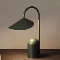 fermLiving LED dobíjacia stolová lampa Arum, zelená, stmievateľná, IP44