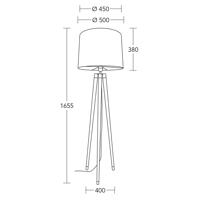 HerzBlut Briany stojaca lampa, rám olejovaný dub