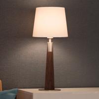 HerzBlut Conico stolná lampa biela orech 44 cm