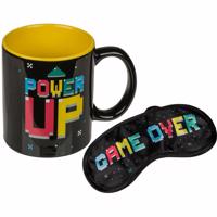 Hrnček a maska na oči Power Up/Game Over