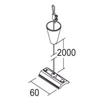 Ivela káblové zavesenie 2 metre, biele