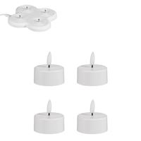 Kaarsen wit 5.5cm incl. LED oplaadbaar set van 4 - Donner