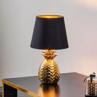 Keramická stolná lampa Pineapple čierno-zlatá