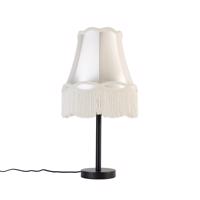 Klasická stolná lampa čierna s tienidlom Granny cream 30 cm - Simplo