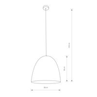 Kovové závesné svetlo Egg M, Ø 38 cm, biele