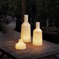 LED dekoratívna stolová lampa Alabast, dobíjateľná batéria, IP65, výška 30