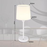 LED dobíjacia stolová lampa Lunki, biela, výška 35 cm, látka, CCT