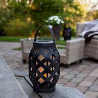 LED lampáš Flame Lantern, čierna, 23 cm