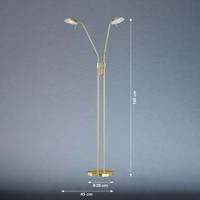 LED stojacia lampa Pool, mosadzná farba, výška 160 cm, 2 svetlá.