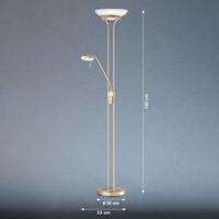 LED stojacia lampa Pool, mosadzná farba, výška 182 cm, 2 svetlá.