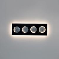 LED svetlo Fasi Della Luna, čierna/strieborná