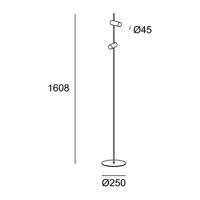 LEDS-C4 Nude Double stojaca lampa E27 sivá/čierna