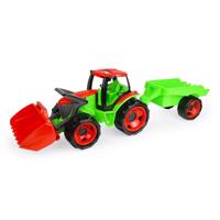 Lena Traktor s lyžicou Giga Trucks s vlekom plast 62cm v krabici 72x40x28cm 02136