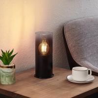 Lindby Berral stolná lampa, dymové sklo, cylinder