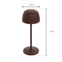 Lindby LED dobíjacia stolová lampa Arietty, hnedá, sada 2 ks, hliník