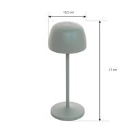 Lindby LED dobíjacia stolová lampa Arietty, zelená, sada 2 ks, hliník