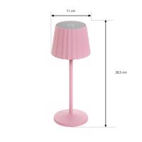 Lindby LED nabíjateľná stolová lampa Esali, ružová, sada 2 ks, hliník