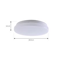 Lindby LED vonkajšie stropné svietidlo Kirkola, 3000 K, Ø 26 cm, biele