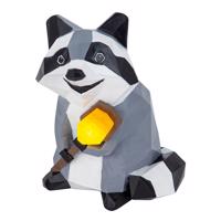 Lindby Racoon solárna LED lampa, figúrka, medvedík