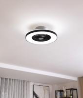 Lindby Smart LED stropný ventilátor Paavo, čierny, tichý,Tuya