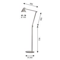 Louis Poulsen NJP stojaca LED lampa 2 700 K sivá