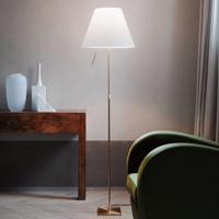 Luceplan Costanza stojaca lampa D13t, mosadz/biela