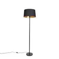 Moderná stojaca lampa čierna s čiernym tienidlom 45 cm - Simplo