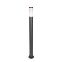 Moderná vonkajšia stĺpová lampa tmavosivá s opálom 110 cm IP44 - Rox