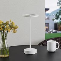 Nabíjateľná stolová lampa Lucande LED Halona, biela, hliník, USB, IP54