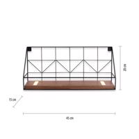 Nástenná svetelná tabuľa LED s drevenou policou, 45x15cm