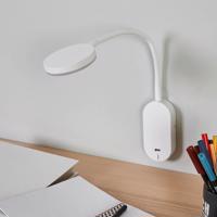 Nástenné svietidlo Lindby LED Milow, biele, 39,5 cm, pripojenie USB