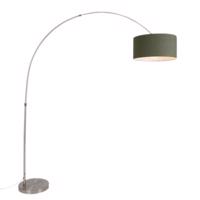 Oblúková lampa oceľová s tienidlom machovo zelenej farby 50/50/25 - XL