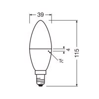 OSRAM LED Classic Star, sviečka, matná, E14, 7,5 W, 2 700 K