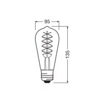 OSRAM LED Vintage 1906 Edison, zlatá, E27, 4,8 W, 822, tl.