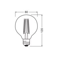 OSRAM LED Vintage 1906, G80, E27, 7,2 W, zlatá, 2 400 K, stmiev.