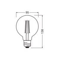 OSRAM LED Vintage 1906, G95, E27, 6,5 W, zlatá, 2 400 K, stmiev.