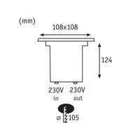 Paulmann 93993 zapustené podlahové LED, hranaté