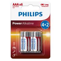 Philips Batéria AAA 1,5 V Power Alkaline, 4 + 2 ks