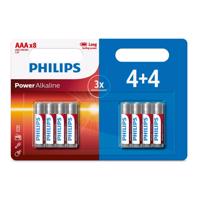 Philips Batéria AAA 1,5 V Power Alkaline, 4 + 4 ks