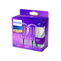 Philips LED žiarovka E27 4,3W 2700K filament 2 ks