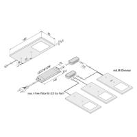 Podhľadové LED svietidlo Eco-Pad F 3x 3000K čierna